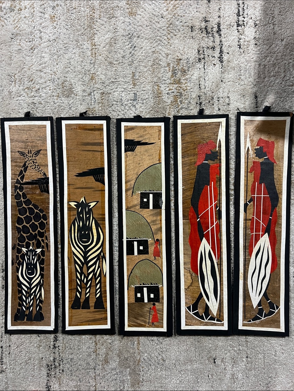 African Kenya art set of 5 z89
